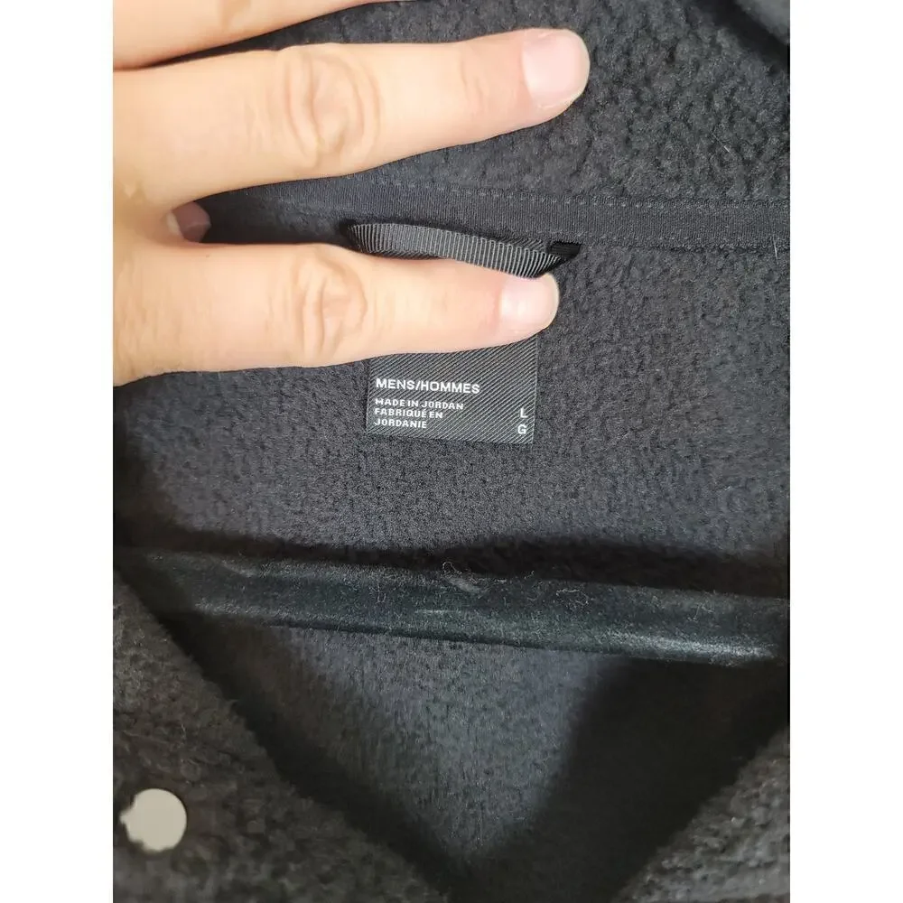 TNF Parkview 1/2 Snap Front Peak Sherpa Pullover in Black/Asphalt Gray, sz L